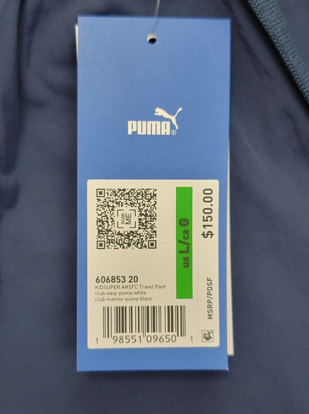 Puma KidSuper Al-Hilal SFC Travel Pants Navy Blue Cloud Print 606853 20 Mens L - Picture 5 of 15